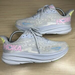 Hoka One One Women's Clifton 9 Gull/Sea Ice Gray Size 10 B Running Shoe Sneaker
